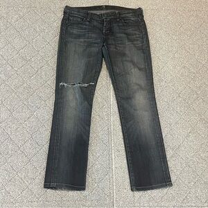 7 For All Mankind Straight Jeans Womens 30 Blue Standard Straight Leg Dark Wash